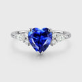 Heart cut Lab Sapphire Engagement ring