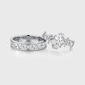 Nature Inspired Moissanite Couple Rings | D Color VVS1 | Rose Gold Leaf Wedding Bridal Set
