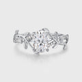 Nature Inspired Oval cut Moissanite Leaf Gold Engagement Ring