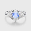 Pear cut Moonstone Wedding Bridal Set