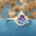 Pear cut Alexandrite | Diamond Engagement ring 