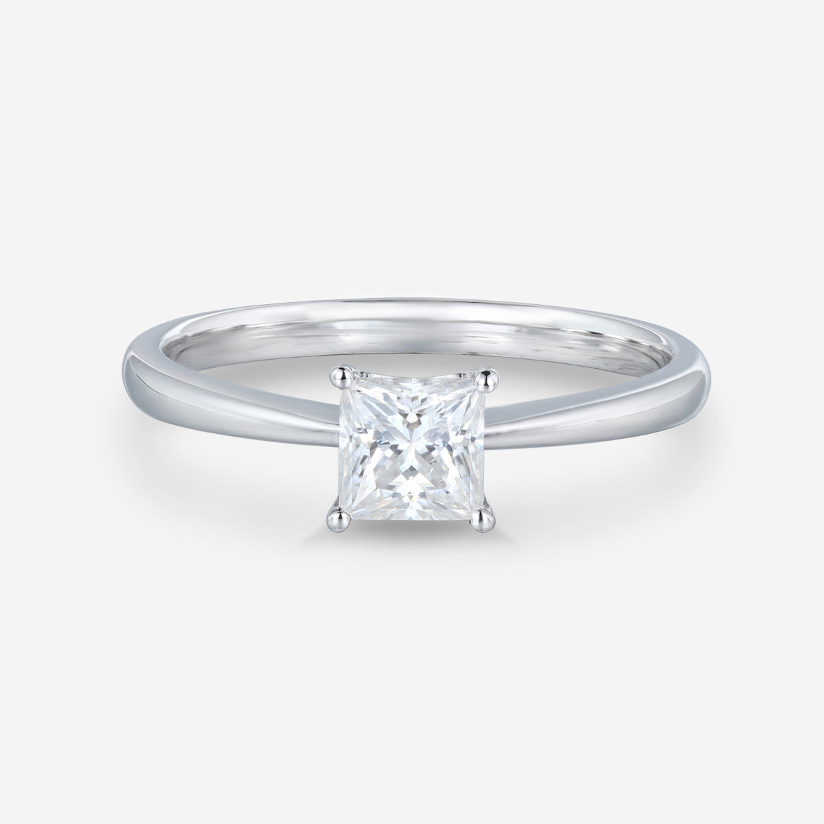 Princess cut Moissanite Solitaire Engagement ring