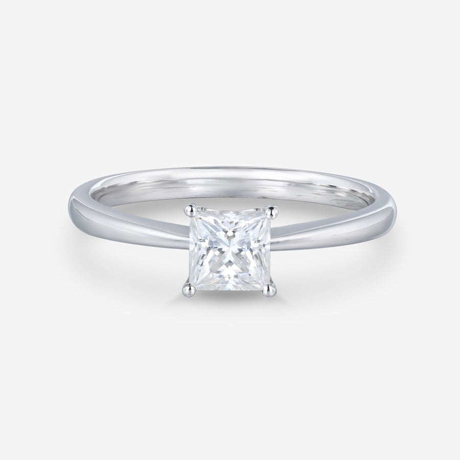 Princess cut Moissanite Solitaire Engagement ring