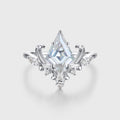 Kite Cut Moissanite Rose Gold Engagement Ring