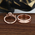 Nature Inspired Oval cut Moissanite Leaf Gold Engagement Ring