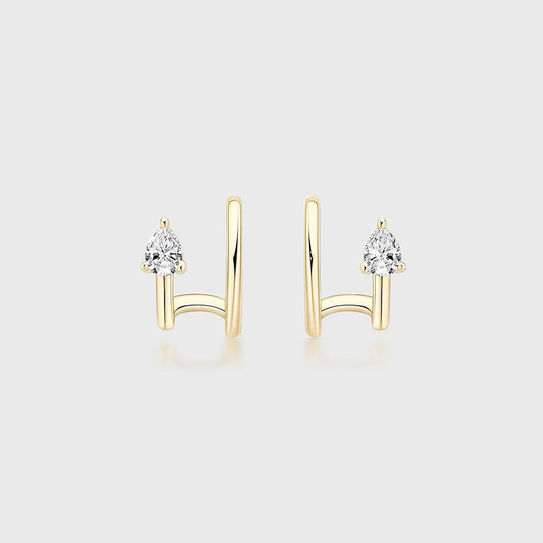 Pear Lab grown Diamonds Hoop Earrings Set
