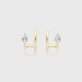 Pear Lab grown Diamonds Hoop Earrings Set