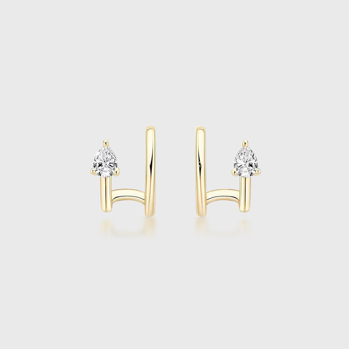Pear Lab grown Diamonds Hoop Earrings Set