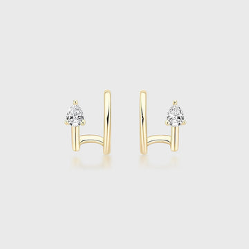 Pear Lab grown Diamonds Hoop Earrings Set