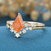 Kite Cut Sunstone Wedding Bridal Set