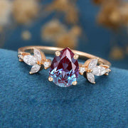 Pear cut Alexandrite | Diamond Engagement ring 