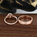 Nature Inspired Moissanite Couple Rings | D Color VVS1 | Rose Gold Leaf Wedding Bridal Set