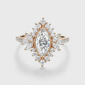 1.0CT~5.0CT Marquise cut Lab grown Diamond Halo Engagement Ring