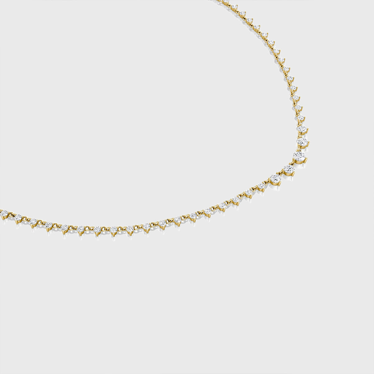 Endless array of graduated Round Lab grown Diamond Pendant Necklace