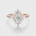 1.0CT~5.0CT Marquise cut Lab grown Diamond Halo Engagement Ring