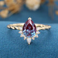 Pear cut Alexandrite | Diamond Engagement ring