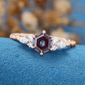 Hexagon cut Alexandrite Engagement ring 