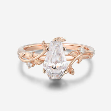 Natural Inspired Coffin Cut Moissanite Engagement Ring