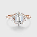 2.0CT Emerald cut Lab grown Diamond Halo Engagement Ring