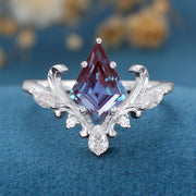 Kite Cut Alexandrite Engagement Ring