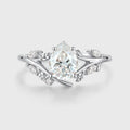 Nature Inspired Pear cut Moissanite Engagement Ring