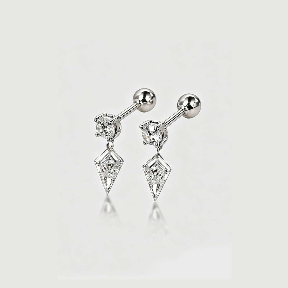 Kite cut Lab grown Diamonds Minimalist Drop Earrings Set