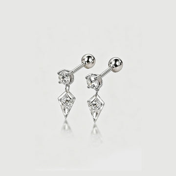 Kite cut Lab grown Diamonds Minimalist Drop Earrings Set