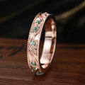 Luxury Men's Moss Agate Engagement Band - Solid gold men ring