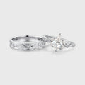 Nature Inspired Moissanite Couple Rings | D Color VVS1 | Rose Gold Leaf Wedding Bridal Set