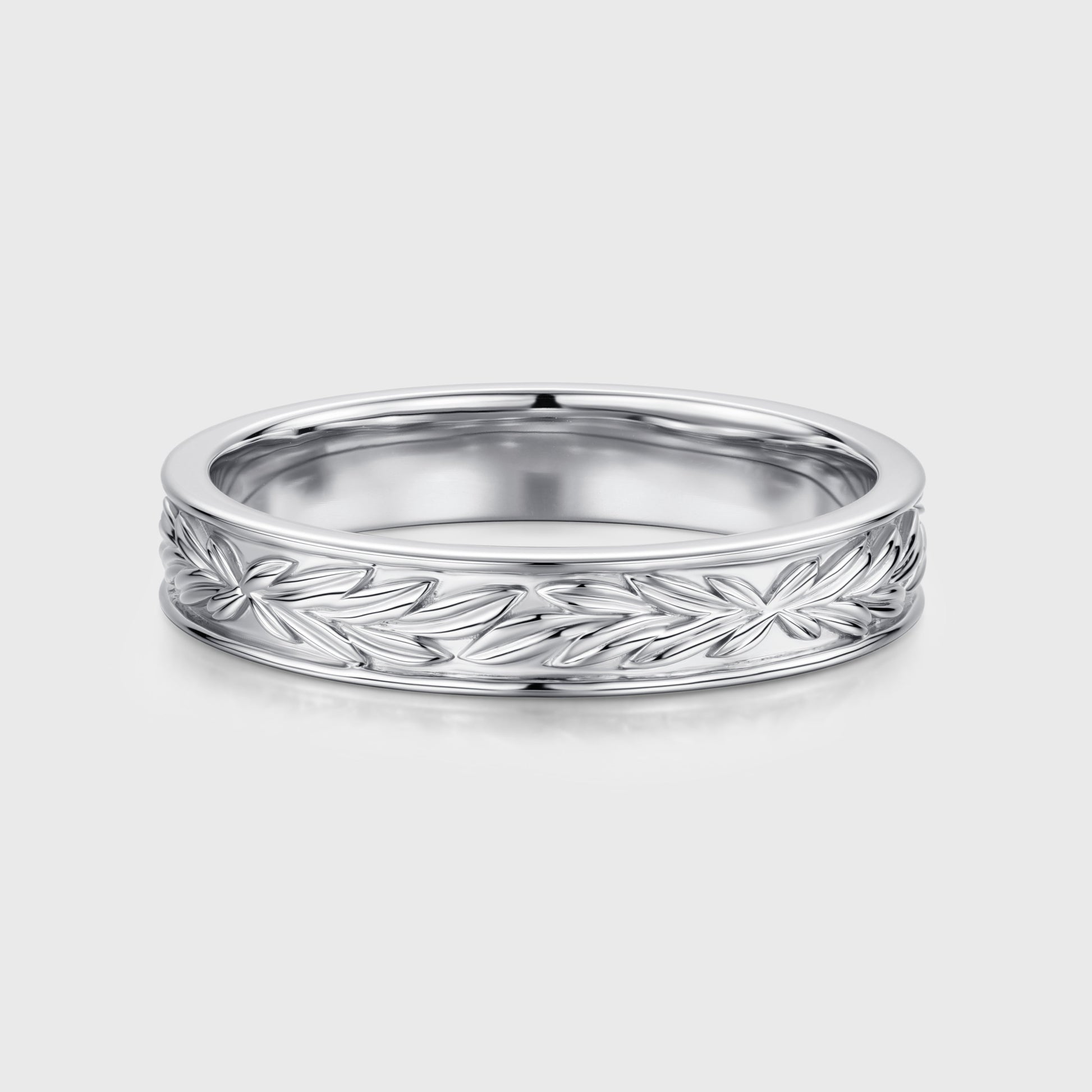 Nature Inspired Men's Diamonds Engagement Band | Solid gold Men Ring