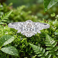 1.0CT~5.0CT Oval cut Lab grown Diamond Cluster Engagement Ring Luxury Pave Band