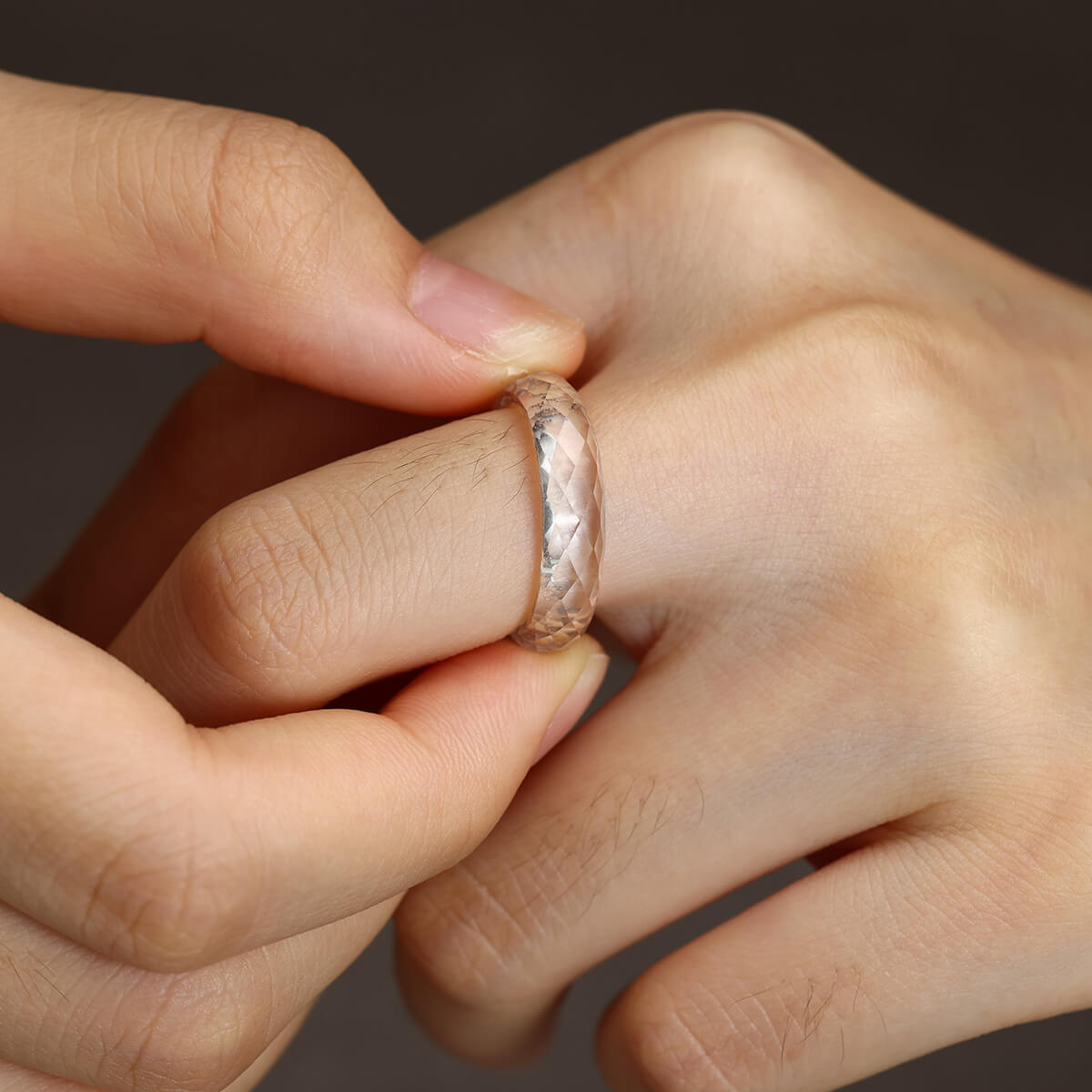 Lab-grown White Sapphire Ring