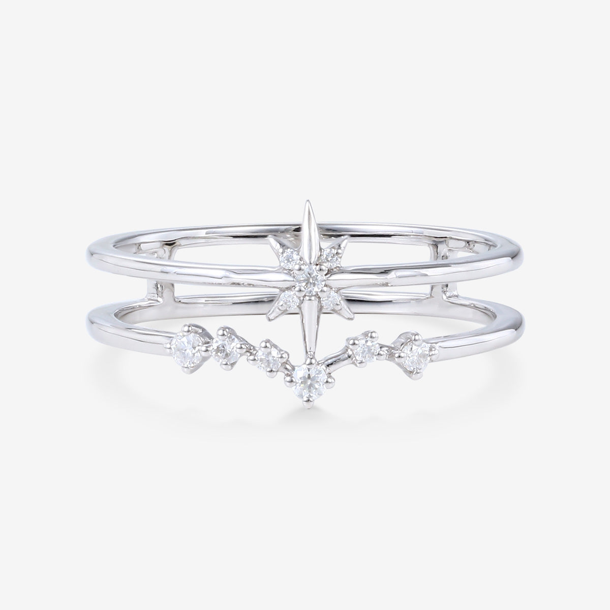 North star diamond Minimalist Engagement Ring