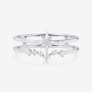 North star diamond Minimalist Engagement Ring