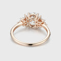 Oval cut Moissanite Cluster | Half Eternity Engagement ring