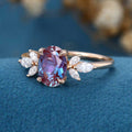 Oval cut Alexandrite | Diamond Engagement ring 