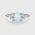 Oval Opal Cluster Engagement ring
