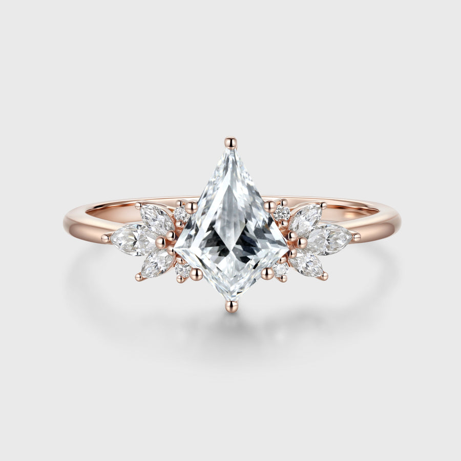 1.0CT~3.0CT Kite cut Lab grown Diamond Cluster Engagement Ring