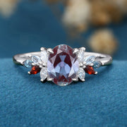 Oval cut Alexandrite Engagement ring