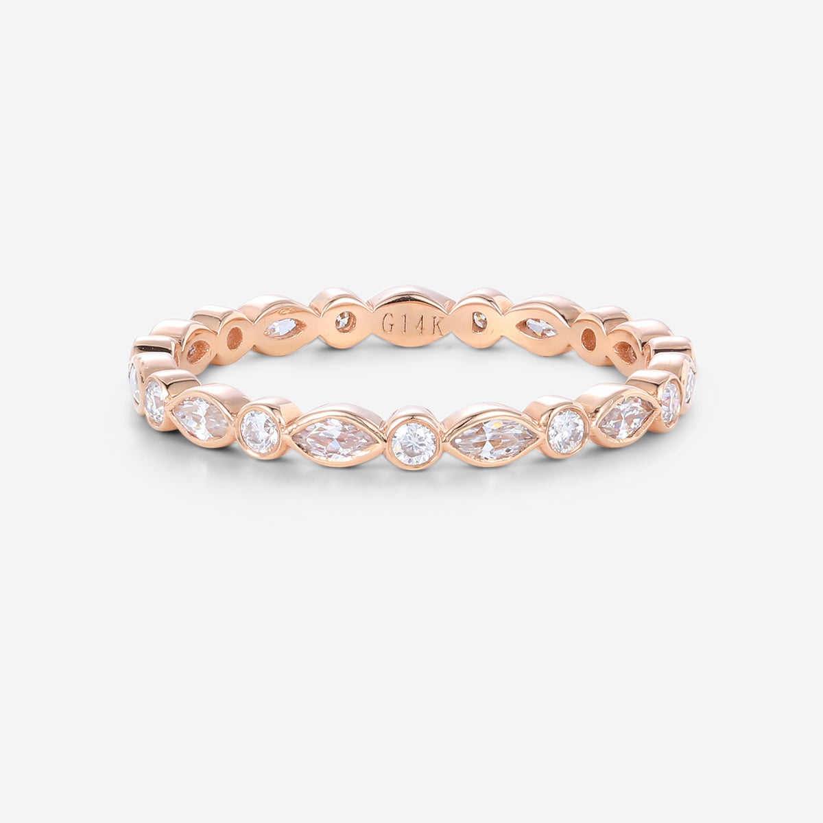 Marquise cut Moissanite Full Eternity Wedding Band