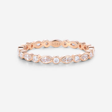 Marquise cut Moissanite Full Eternity Wedding Band