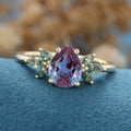 Pear cut Alexandrite Engagement ring 