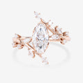 Bezel setting Marquise cut Lab-grown Diamond Rose Gold Engagement Ring