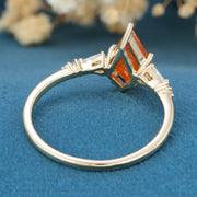 Kite Cut Sunstone Engagement Ring