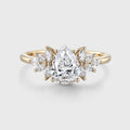 1.0CT~5.0ct Pear cut Lab Grown Diamond Cluster Engagement Ring