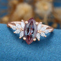 Marquise Cut Alexandrite Engagement Ring 