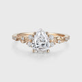1.0CT~5.0CT Pear cut Lab grown Diamond Luxury Pave Leaf Engagement Ring