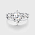 Pear cut Moissanite Side Stone Bridal Set