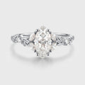 Nature Inspired Marquise cut Moissanite Leaf Gold Engagement Ring