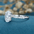 3.0Carat Oval cut Lab-grown diamond Solid gold Engagement Ring
